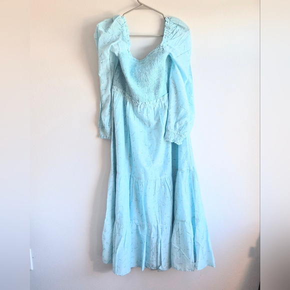 Vineyard Vines Long-sleeved Smocked Tiered Maxi Dress Size L - Picture 9 of 9